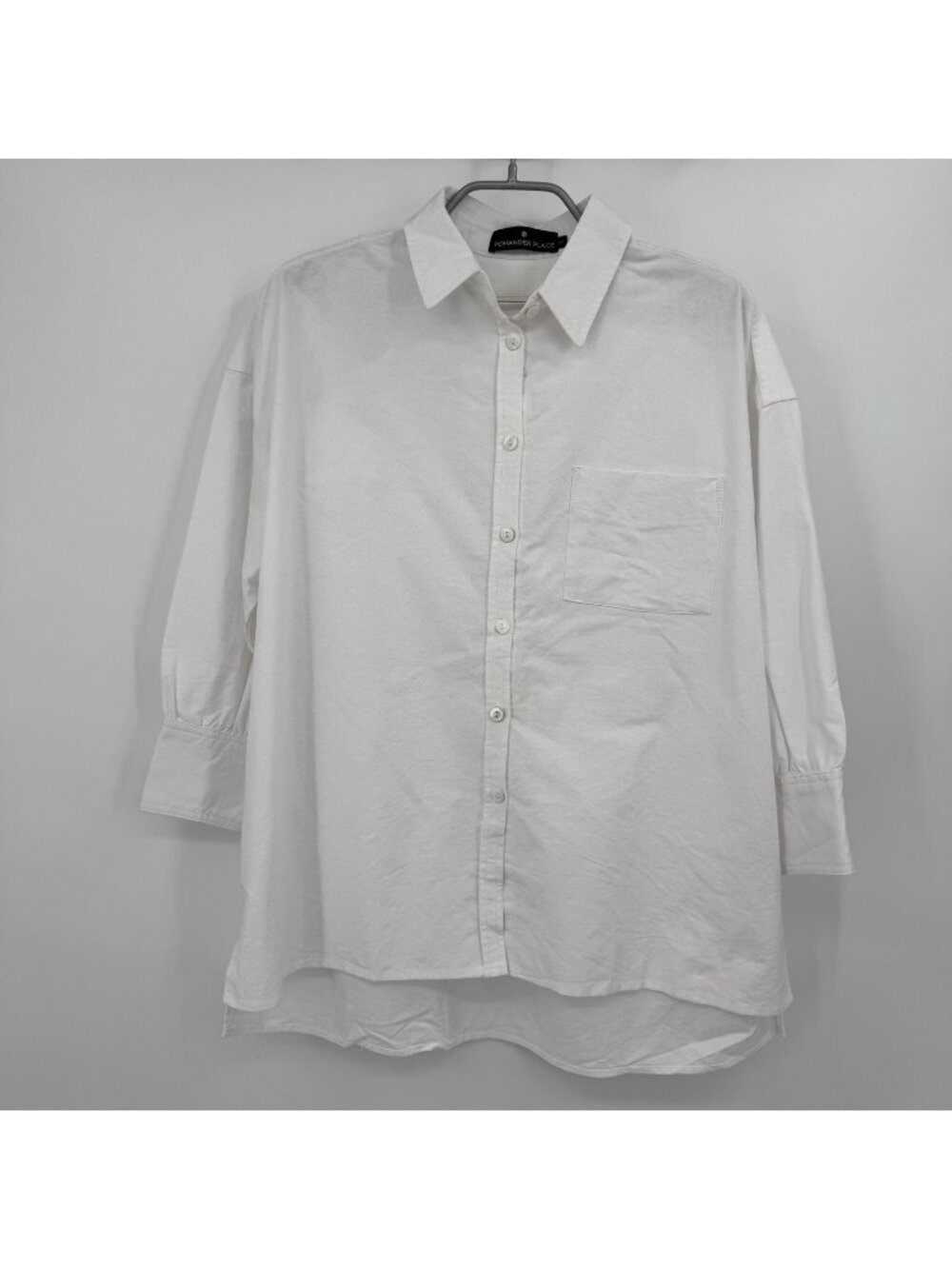 Pomander Place by Tuckernuck White Adair Boyfriend Button Down Shirt sz S Small